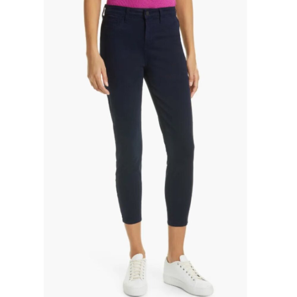 L'AGENCE 'Margot' High-Rise Cropped Skinny Pants, Midnight
